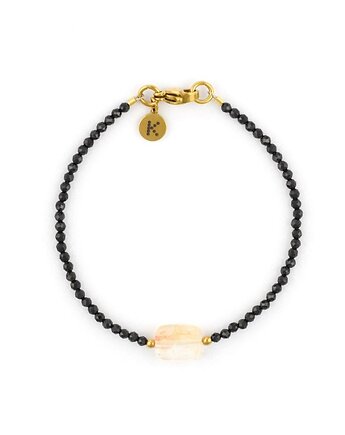 Bransoletka ze Spineli z pastylką bogactwa - Cytryn, Kulka Bransoletki