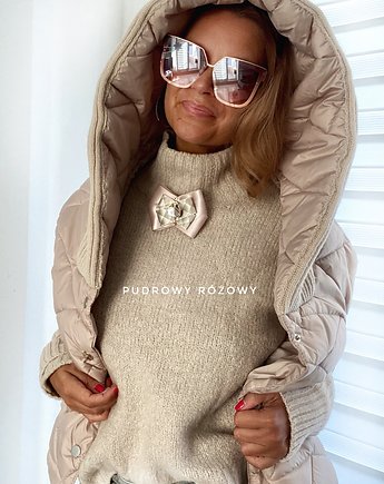 Brosza z Damą w stylu francuskim NEW, Pudrowy Różowy