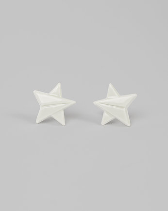 Kolczyki z Porcelany Origami Gwiazdki Białe, StehlikDesign