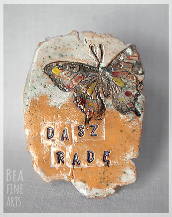 Dasz radę, dekor ceramiczny w głębokiej ramce, Bea Fine Arts