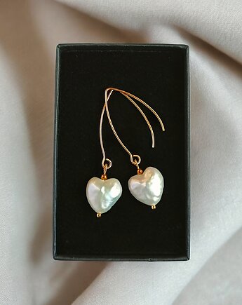 Serce - perła : kolczyki : wyjątkowy prezent PREMIUM, kaktusia