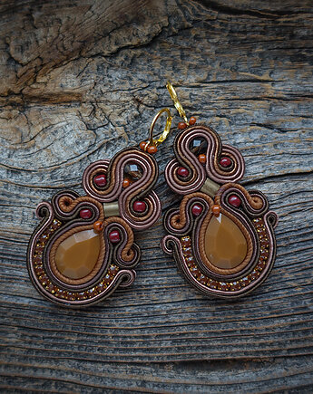 Zamówienie Pani Agnieszki- czekoladowe kolczyki, Mró Soutache