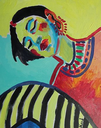 Obraz do salonu modelka grunge nirvana style, alice oil on canvas