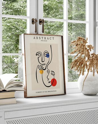 Plakat na ścianę "Dwie twarze" w stylu Picasso A4 (210mm x 297mm), scandiposter