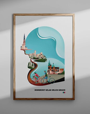 Plakat Rowerowy Szlak Orlich Gniazd, Cycling Around