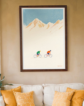 W górach na rowerze - plakat rowerowy, minimalmill