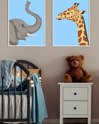 Plakaty Słoń i Żyrafa - zestaw dwóch plakatów, Pracownia Och Art