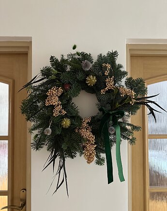 Wianek świąteczny pieprz zieleń i złoto, Łąka