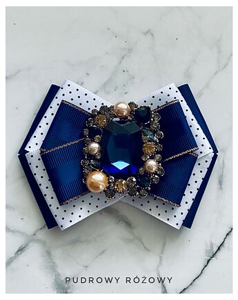 Brosza  z ozdobą w stylu glamour Kryształ z perłami NEW, Pudrowy Różowy