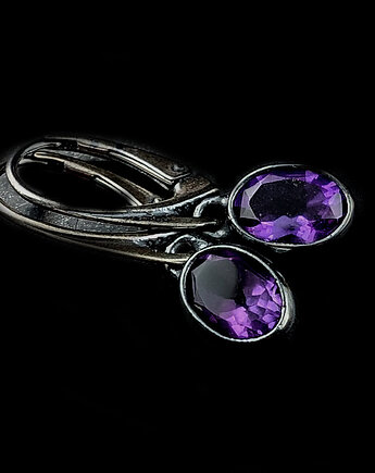 Kolczyki srebrne ametysty, Pracownia Neores