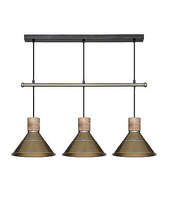 Lampa Wisząca Złota z Drewnem Oro 100 cm, MIA home
