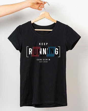 Koszulka  z nadrukiem Keep runing, ART ORGANIC