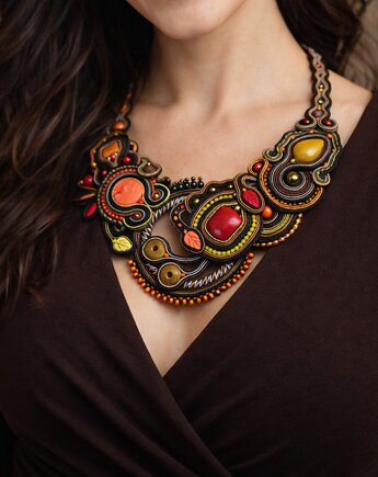 Autumn Garden- naszyjnik soutache, Mró Soutache