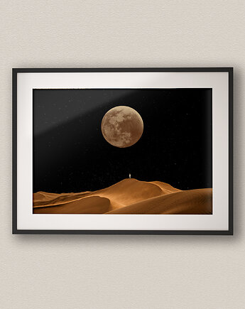 Minimalistyczny plakat poziomy  Spacer nocą - Kolaż Fine Art, DAPIDOKA