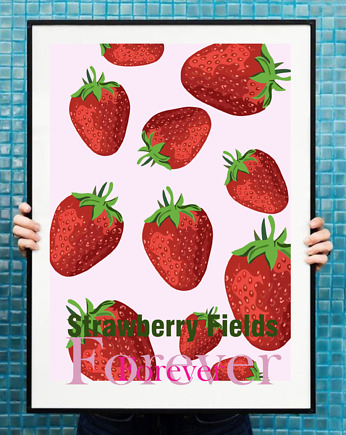 Plakat Strawberry fields, OSOBY - Prezent dla emeryta