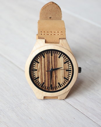 Drewniany zegarek MAPLE STRIPS, EkoCraft