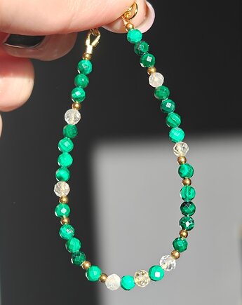 Bransoletka malachit cytryn, NESSING handmade