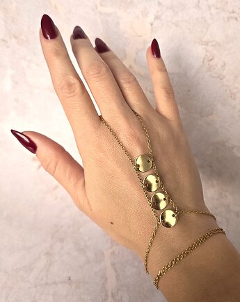 Bransoletka z pierścionkiem Goldie Steel 2w1, AFRODITTE COLLECTION