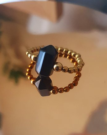 Pierścionek z czarnym onyksem #grot #amulet, NK PRODUCTS