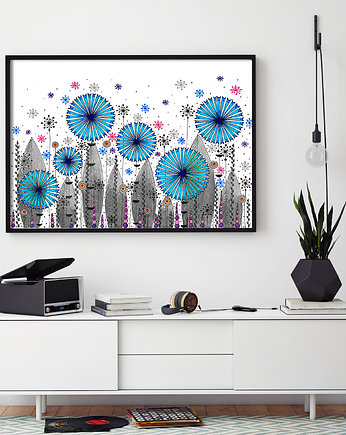 Łąka szara 50x70cm, Malgorzata Domanska
