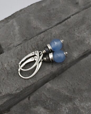 Kolczyki Błękitne kulki z labradorytem, RayOfArt