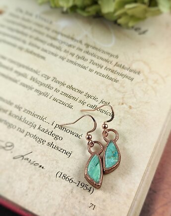 Kolczyki miedziane turkus afrykański, Treemasters Copper Jewelry