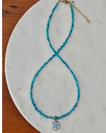 Naszyjnik z niezapominajką i apatytem, ANKO rekodzielo