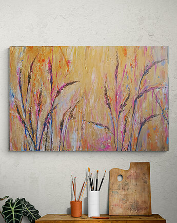 Obraz ręcznie malowany na płótnie 60 x 90 cm - Letnie popołudnie, Kasia Kulicka