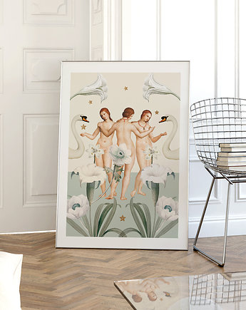 Plakat Łabędzie 50x70 cm, Anita Tomala