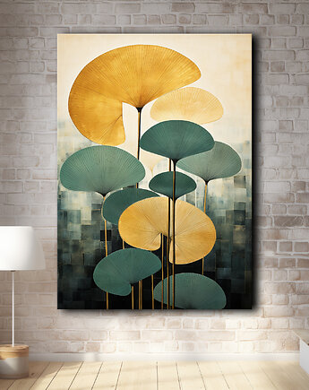 Tropikalne liście - Plakat - Loft, Minimalizm, Black Sapphire Art