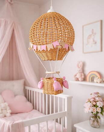 Abażur do pokoju dziecka , balon dekoracyjny z koszem (do pokoju dziewczynki), DekOlli