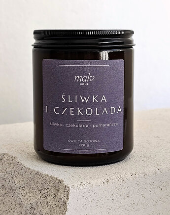 Świeca sojowa zapachowa Śliwka i Czekolada 220 g, Malvhome