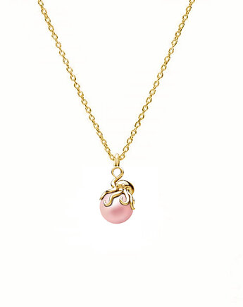 Ośmiorniczka z różową perłą- naszyjnik srebro, złoto, różowe złoto, ISSI Jewelry