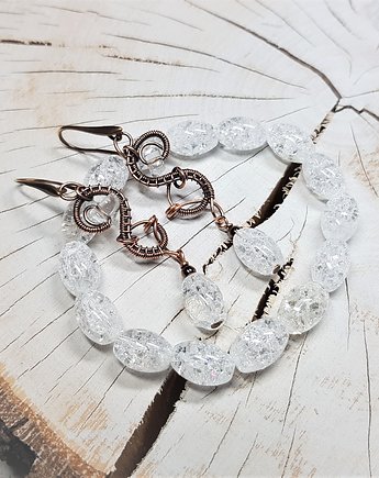 Kryształ górski kolczyki z bransoletką m98, JanArt