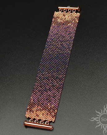 Purple Ombre, wyplatana bransoleta, beading, Sol