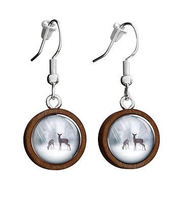 Kolczyki drewniane - Sarenki - wiszące, yenoo