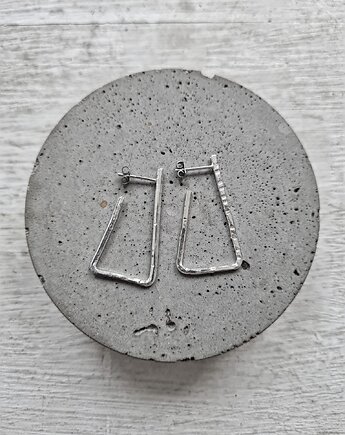 Kolczyki TRIADA srebro sztyfty fakturowane, COCONUT