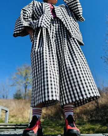 Komplet w kratę. Kimono + kuloty, Glucka