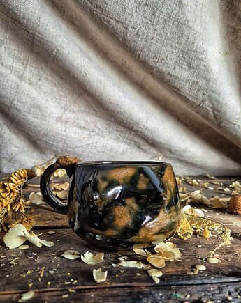 Kubek 200 ml cycuszki, Cycki świecące,ciemna zieleń, Cycuszki kawa, Fiona Ceramics