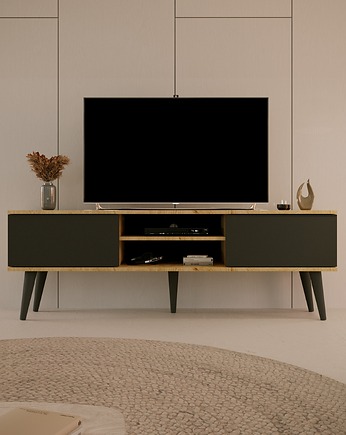 Szafka RTV MONTREAL 160 dąb artisan&czarna, Scandi Home Style