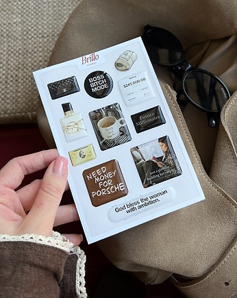 Naklejki 3D  Girl Boss motywacja na etui oraz laptop, brillo