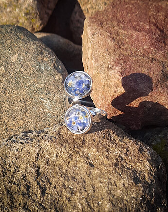 Pierścionek z zatopionymi niezapominajkami, Figa handmade accessories