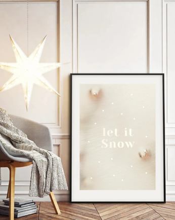 PLAKAT zimowy Plakat świąteczny Let it snow, black dot studio