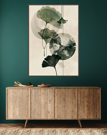 Miłorząb - Plakat, druk - Chiński Orient, Harmonia Zen, Roślinny #34, Black Sapphire Art