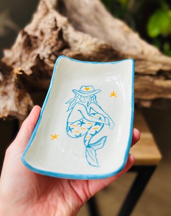 Ceramiczny talerzyk na drobiazgi Syrenka, Ganna.pottery