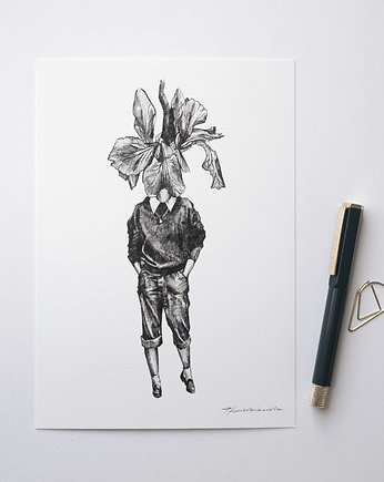 Irys. Ilustracja tuszem., About Face Illustration