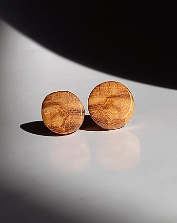 Kolczyki sztyfty z oliwnego drewna, mazuni