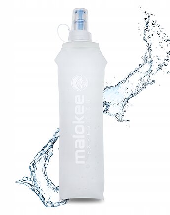 Miękki bidon softflask 500 ml biały do biegania na wodę składany, Malokee