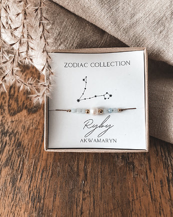Bransoletka znak zodiaku Ryby akwamaryn, Tiny Stone