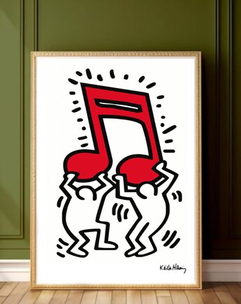 PLAKAT dekoracyjny pop art  muzyka Keith Haring grafika, OKAZJE - Prezent na Ślub